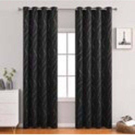 Vorhänge – Verdunkelungsvorhänge mit Wellenmuster – Verdunkelungsvorhänge mit Ösen – Strukturierte Verdunkelungsvorhänge (1 Stück) fürs Schlafzimmer – 100 x 200 cm