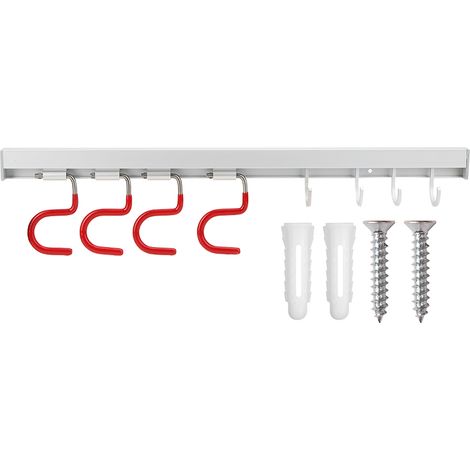 Space Aluminum Wall Mounted S‑Shaped Mop Broom Storage Rack Holder Toilet Bathroom Accessory4 Hanger 4 Hook (1/5)