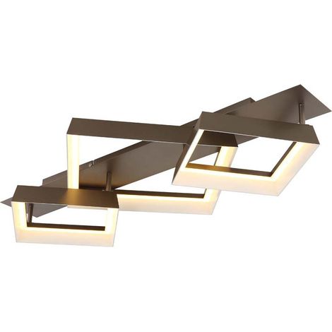 LED Deckenleuchte Deckenlampe Wohnzimmerleuchte opal kaffeefarben matt L 85 cm