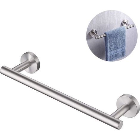 Portasciugamani da bagno, a parete, in acciaio inox SUS304, 30 cm, finitura spazzolata. (1/5)