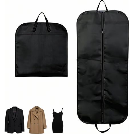1 Housse de vêtements, 60x120 cm, PEVA respirant, fermeture zip, poignées doubles, pour costumes robes manteaux (1/5)