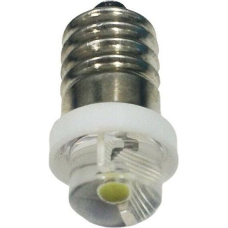 Ampoule LED E10 6V - - Blanc froid - 6000K - Lot de 10 - 23x9 mm - Base Mini E10 - Spot - Pour instruments (1/4)