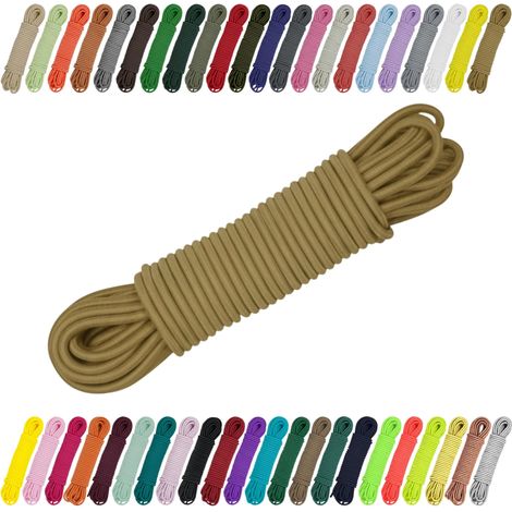 Cordon élastique en caoutchouc 2 mm, 3 mm pour couture, bricolage et extérieur – Caoutchouc rond, corde expansive, élastique caramel, 2 mm x 5 m (1/5)