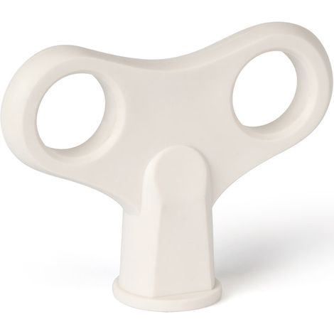 Pomo de plástico con acabado blanco mate, dimensiones: 60x18x45mm -