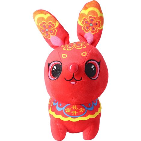 Lapin en peluche pour le Nouvel An, jouet pour adulte, adorable et raffiné, doux et délicat, figurine décorative de 20 cm. (1/5)