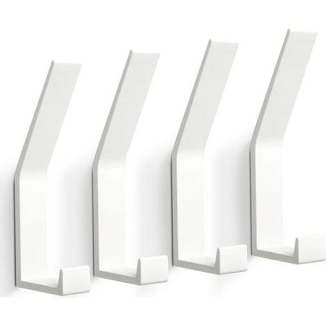 4 PCs Patères, Porte Manteau Mural (Vis Invisibles), Crochet Porte Manteau Moderne pour Vestes, Manteaux, Vêtements, écharpes, Sacs à Main et Plus (Blanc) (1/5)