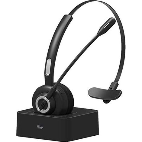 Casque Bluetooth avec Micro sans Fil Casque avec Base de Charge Casque Téléphonique Casque PC Professionnel pour Annulation de Bruit (1/4)