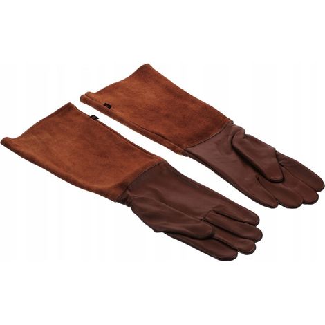 1 Par Guantes Jardinería Piel Vacuno Largos Ligeros (1/4)