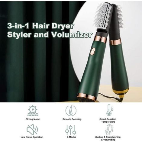 Brosse Soufflante - Marque - Modèle - 750w - 3 en 1 - Lisser, Sécher, Boucler et Styler les Cheveux (1/4)