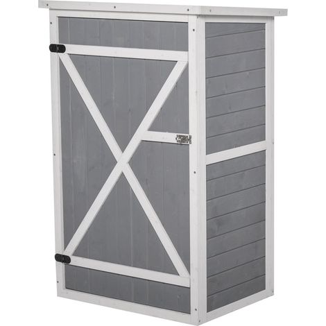 Casetta Box da Giardino 75x56x115 cm in Legno di Abete Grigio