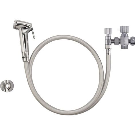 – Douchette WC chromée – Kit hygiène en ABS résistant – Jet réglable pour nettoyage efficace – Installation facile avec accessoires inclus (1/5)
