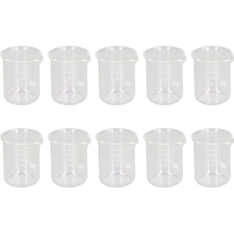 50 ML Verre Doseur, 10 Pcs Bécher Gradué en Verre Borosilicate, Béchers de Mesure, gobelet cylindrique expérimental avec Ligne d'échelle Standard Transparente, pour Laboratoire et Cuisine (1/5)