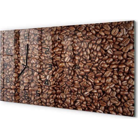 Horloge Murale Panoramique Minimaliste 60x30 cm Design Épuré Moderne Grains de café (1/5)