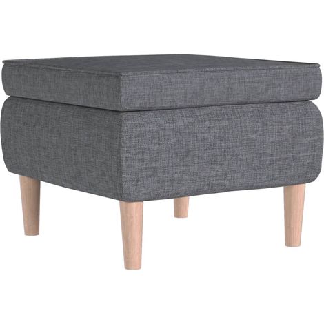 Tabouret avec pieds en bois Gris clair Tissu (1/5)