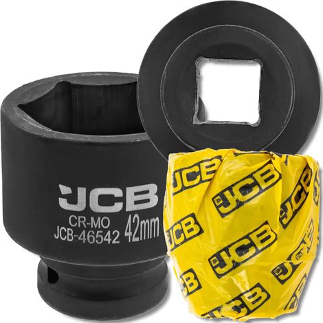 Chiave a bussola a impatto JCB da 3/4" 42 mm a 6 punte in acciaio Cr-Mo