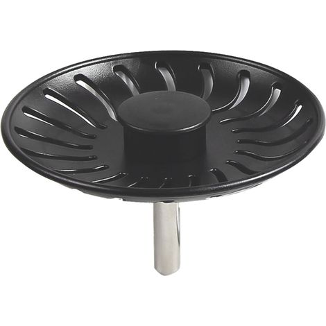 Caressi Siebkorbventil CA505100ZBK - Spülbecken Siebkörbchen aus Edelstahl schwarz
