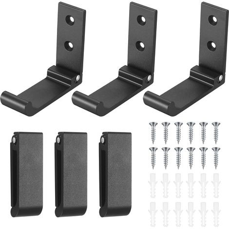 Confezione da 6 ganci da parete pieghevoli, neri, ganci appendiabiti pieghevoli a 90°, ganci appendiabiti pieghevoli per cucina, bagno, asciugamani, chiavi, ganci (1/5)