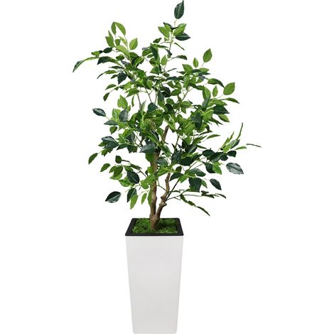 Ficus artificial, hojas de seda realistas, fácil de cuidar, 120 cm (1/2)