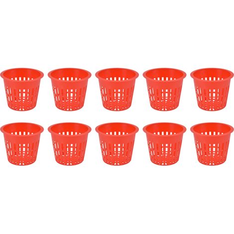 Lot de 10 paniers de culture hydroponique en plastique, en maille, pour jardin. (1/5)
