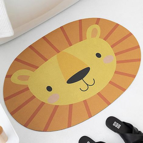 40 X 60 Cm Tapis De Sol Absorbant En Diatomes Pour Animaux Mignons - Lion, Antidrapant Et Durable, Convient Pour La Maison, La Cuisine, La Chambre (1/5)