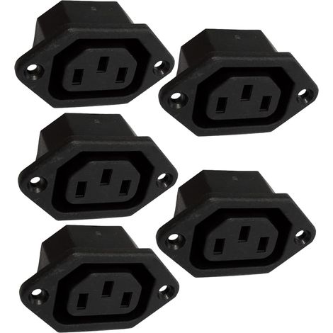 Lot de 5 connecteurs Prise d'alimentation Femelle 250V AC 10A pour Ordinateur imprimante Moniteur (1/2)