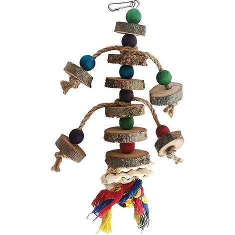 Holzklötze und Perlen für Papageien, Käfigspielzeug für kleine und mittelgroße Vögel, Mini-Aras (1/4)