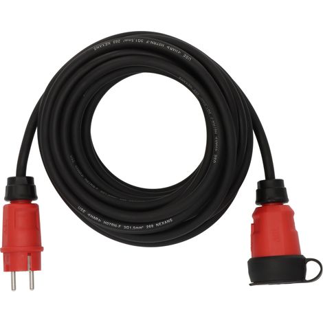Brennenstuhl 9161100110 base múltiple 10 m 1 salidas AC Interior / exterior Negro, Rojo (1/4)