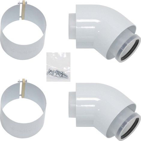 Vaillant Bogen 45 Grad (2 St.) Brennwert Luft-/Abgasführung, PP, 60/100 mm, 303911 (1/5)