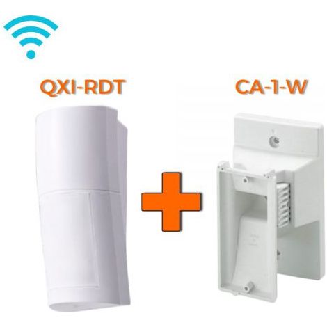 Optex sensore esterno doppia tecnologia wireless 12m 120° + Staffa CA-1W - QXI-RDT