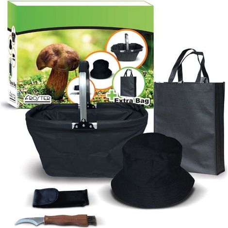 Pilzsammler-Set zum Pilzesammeln, Messerkorb, Hutreiniger für Papa
