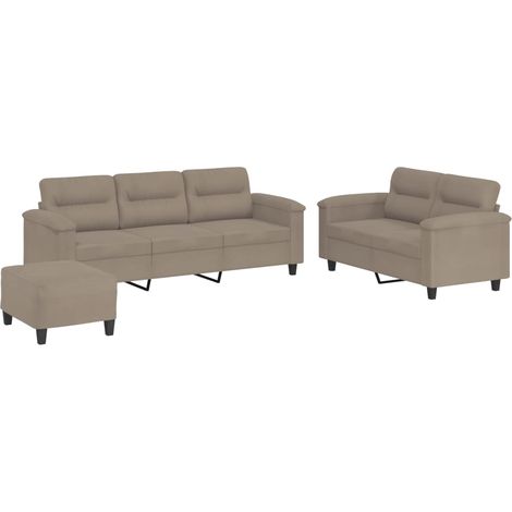 Maison Exclusive - Ensemble de canapés 3 pcs avec coussins taupe tissu microfibre