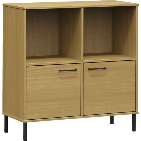 Maison Exclusive - Libreria con Gambe Metallo Marrone 90x35x90,5 cm Massello OSLO (1/5)