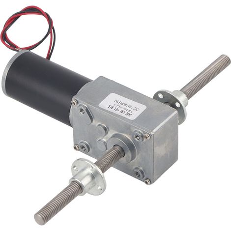 Schneckengetriebemotor, rechts- und linksgängige Welle, koaxial, M8-Gewinde, Drehzahluntersetzung 1280, Motor mit Flansch, Drehzahluntersetzung 200 (1/5)
