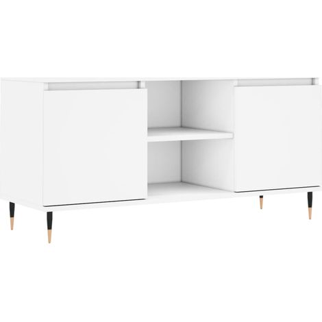 Mobile TV multimediale scaffale per televisione televisione buffet sala da pranzo soggiorno camera da letto 104 x 35 x 50 cm derivati del legno bianco 020025655