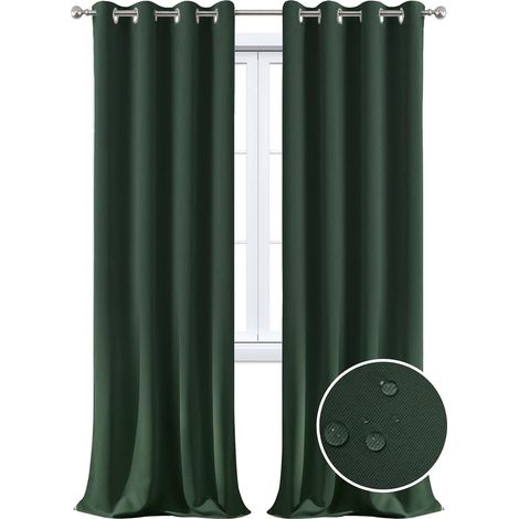 Rideau imperméable extérieur, Isolation Thermique, Coupe-Vent et Protection UV Rideaux occultants Convient pour Les Jardins, Pavillons, balcons,Terrasse (Vert, 1 PCS /52x84inch)