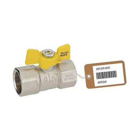 VALVOLA A SFERA GAS FF CON FARFALLA MOD. DAKOTA F-BRICO Misura: 3/4"  DN 15
