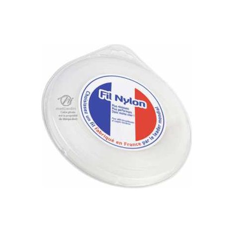Fil nylon 1,6 mm x 15 m. Rond. Blanc. Blister. Fil débroussailleuse (1/5)