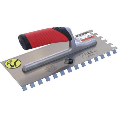 Rubi – Peigne acier 28 cm denture inclinée 45° pour adhésif céramique – Lame en acier au carbone haute résistance – 75924