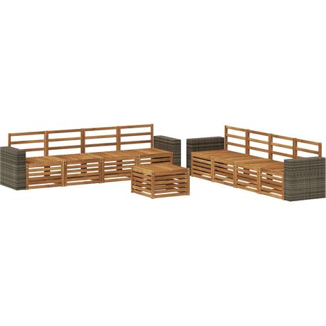 Outdoor Sofa Set 9 pcs Natural vidaXL (1/5)