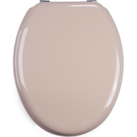 MSV – Abattant WC MDF beige – Charnières inox – Surface hygiénique et résistante à l'humidité – Taille universelle 43/45x37x5,6cm
