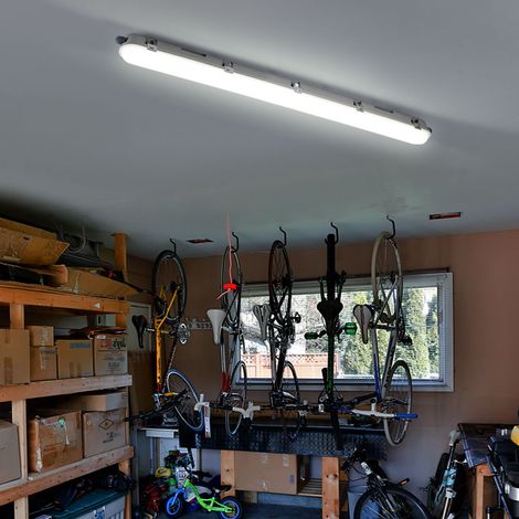 LED Hallenlampe IP65 Deckenleuchte Feuchtraumleuchte LED Garagenlampe LED Röhre Wannenleuchte, strahlwassergeschützt, 48W 5760lm kaltweiß, L 150 cm