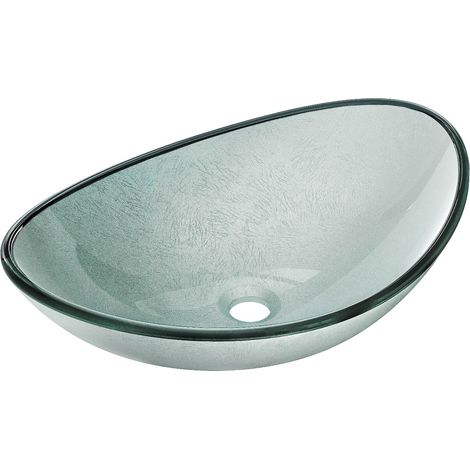 Mexen Sonia lavabo de vidrio sobre encimera 54 x 37 cm, plateado - 24145411 (1/5)