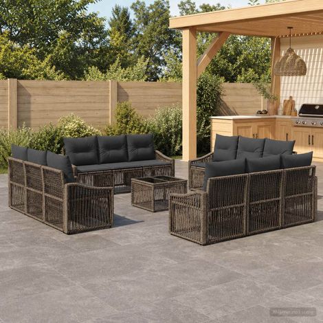 Set Divano da Giardino 13 pcs Grigio polyrattan vidaXL (1/5)