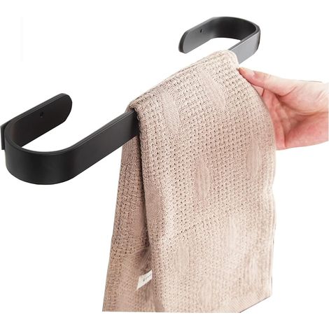 Rails de Barre de Serviette Noire 40 cm Serviette Murale Murale Railau de Salle Bain, Porte-Serviette en Acier Inoxydable Vis (1/4)