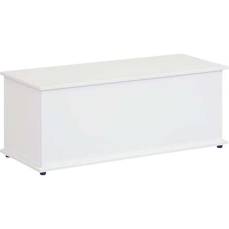 Cassapanca contenitore, panca contenitore con coperchio incernierato e cerniere di sicurezza, panca porta scarpe, mobile per ingresso, corridoio, camera da letto, soggiorno, 100 x 40 x 40 cm, bianco