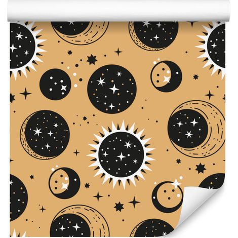 Papel pintado Mujeres y Astrología Crema, Oro y Grafito 50x1000 cm (1/5)