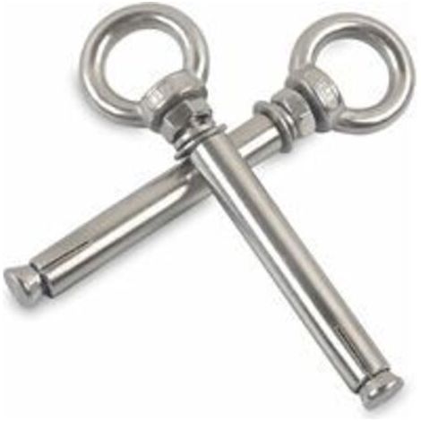 QORVA-Boulons à Expansion M8 x 100mm Manchon en Acier Boulon à il 304 Inoxydable Expansion du Béton Ancrage Vis à Oeil Chevilles Boulons 2-Pack