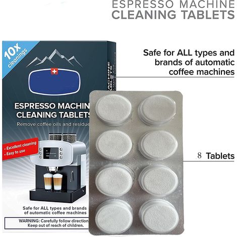 24 pastilles de nettoyage pour machine à café ， Élimine rapidement et efficacement la saleté résiduelle de la machine à café et maintient la machine à café propre (1/5)