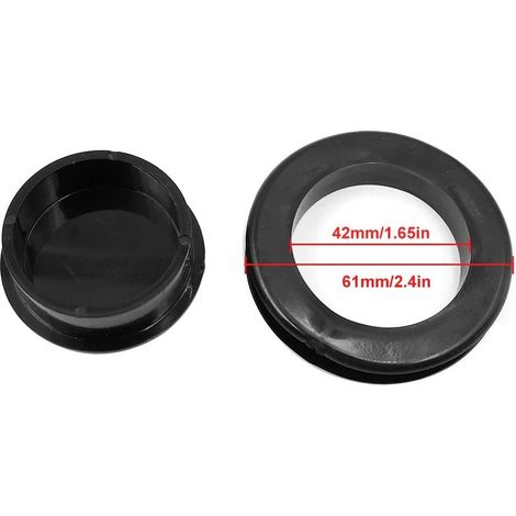Set mit 3 Ringen und Kappen für Sonnenschirme für Terrassentische, Set mit Stopfen und Kappen für dickere Lochringe für Sonnenschirme in Standardgröße (Schwarz) (1/3)