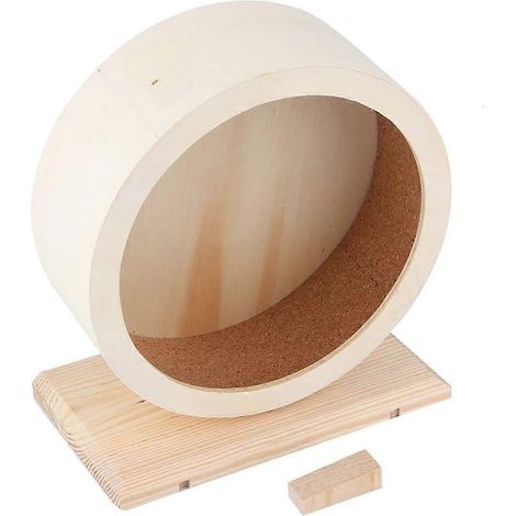 Roue d'exercice silencieuse en bois pour animaux de compagnie, adaptée aux hamsters, cochons d'Inde, hérissons et chinchillas. (1/4)